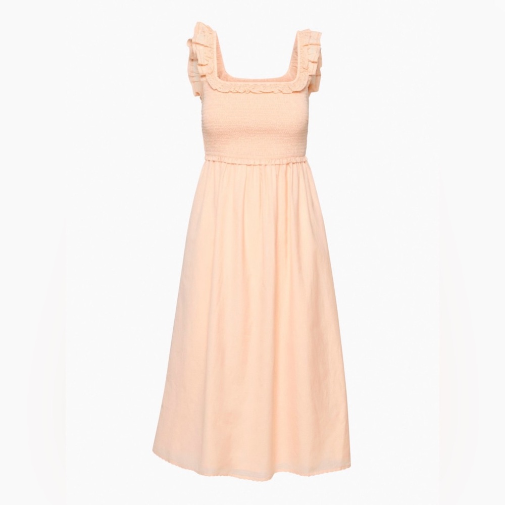 Wilfred Sleeveless Smocked Midi Dress in Coral Blush size S new with tags